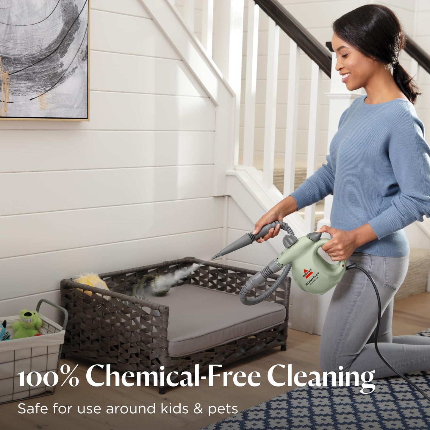 ® Steam Shot™ Omnireach Handheld Portable Steam Cleaner for Tile, Grout, Windows, Bathrooms, Kitchens, Fabric Steaming Tool, Includes 10 Tools