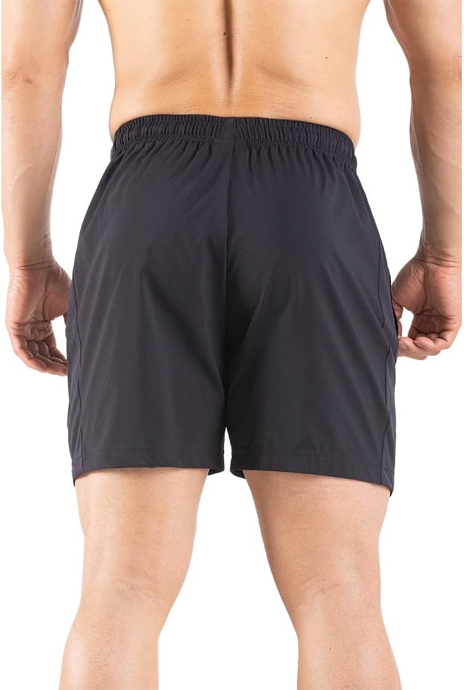 Men's 5" Running Shorts (2-Pack) – Quick-Dry Athletic Workout Gym Shorts with Secure Zipper Pockets