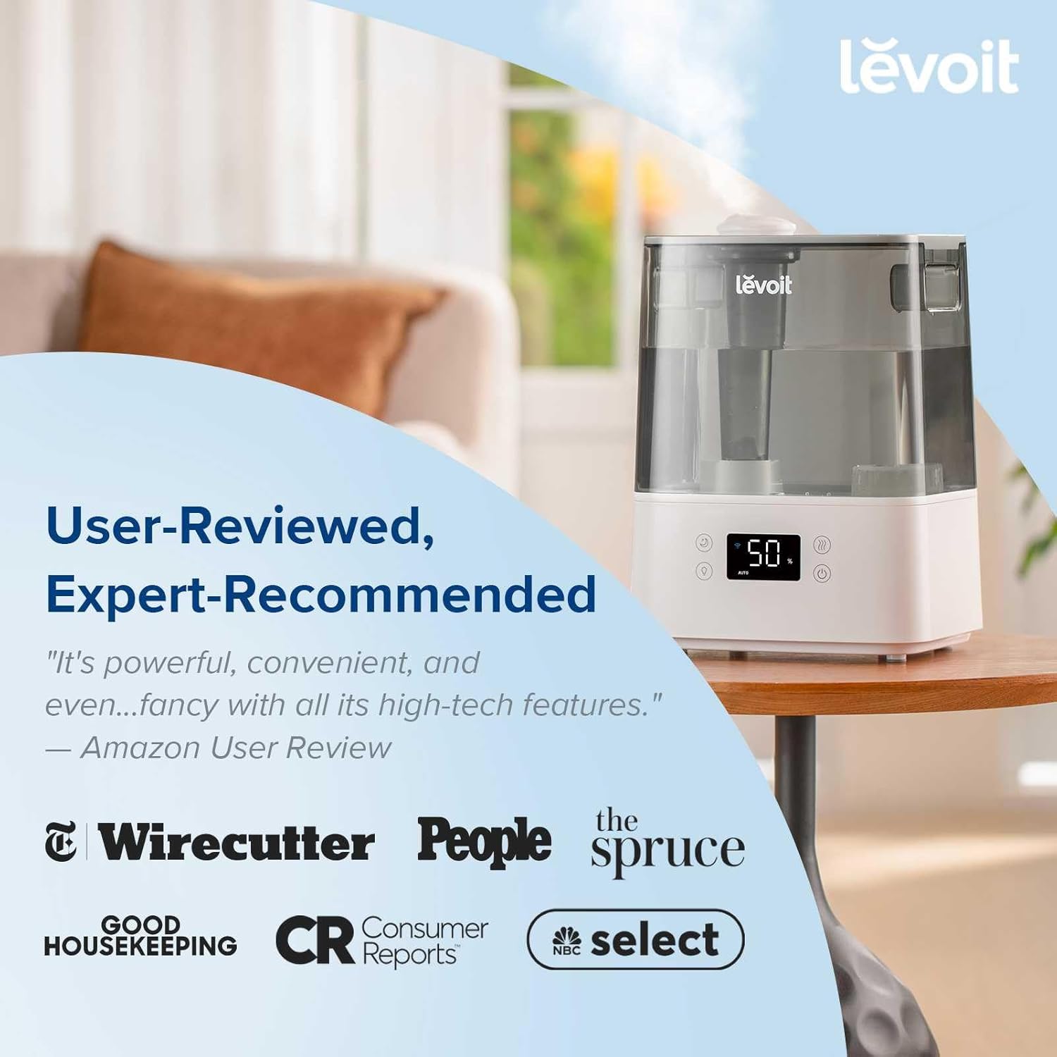 Smart Humidifiers for Bedroom Large Room Home,(6L) Cool Mist Top Fill Essential Oil Diffuser for Baby & Plants,Smart App & Voice Control, Rapid Humidification & Auto Mode-Quiet Sleep Mode, Gray
