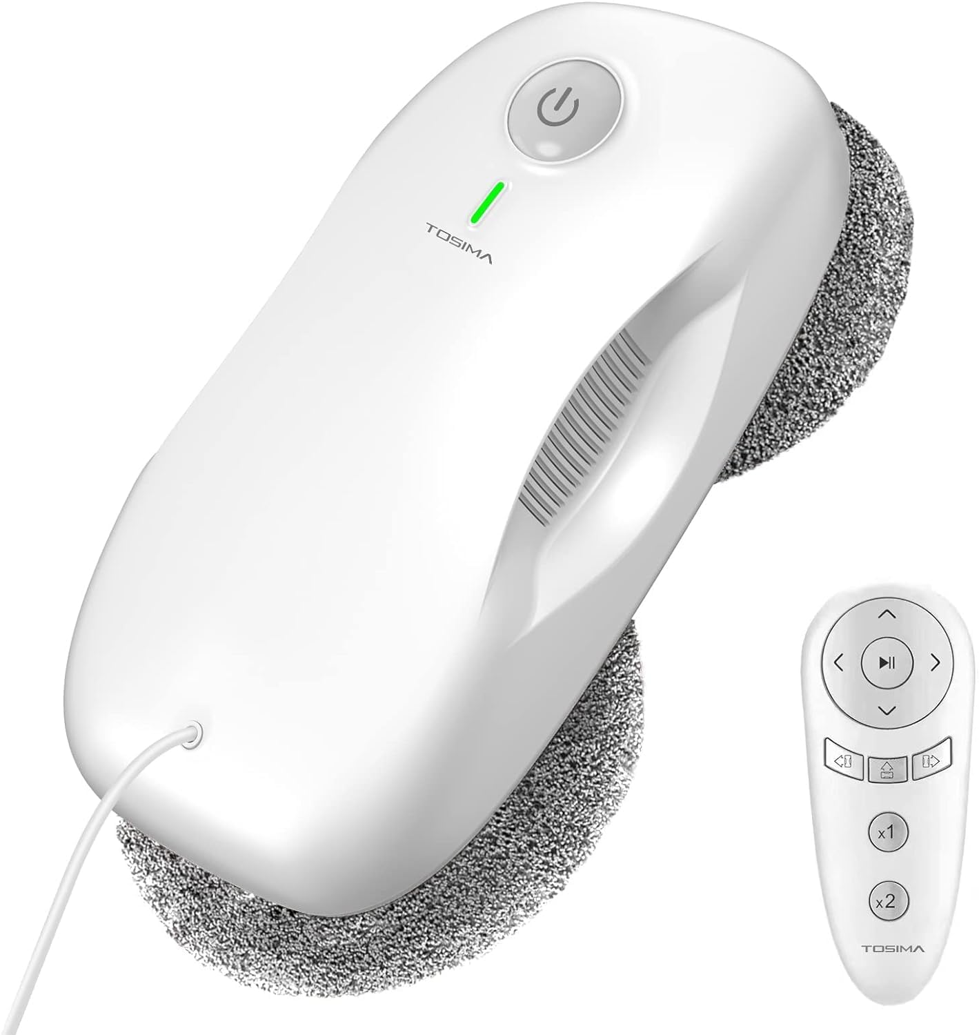W2 Smart Window Cleaning Robot – 3800Pa Suction | AI Path Planning | Anti-Fall Edge Detection | Remote Control | Auto Glass Cleaner for High-Rise Windows & Mirrors (White)
