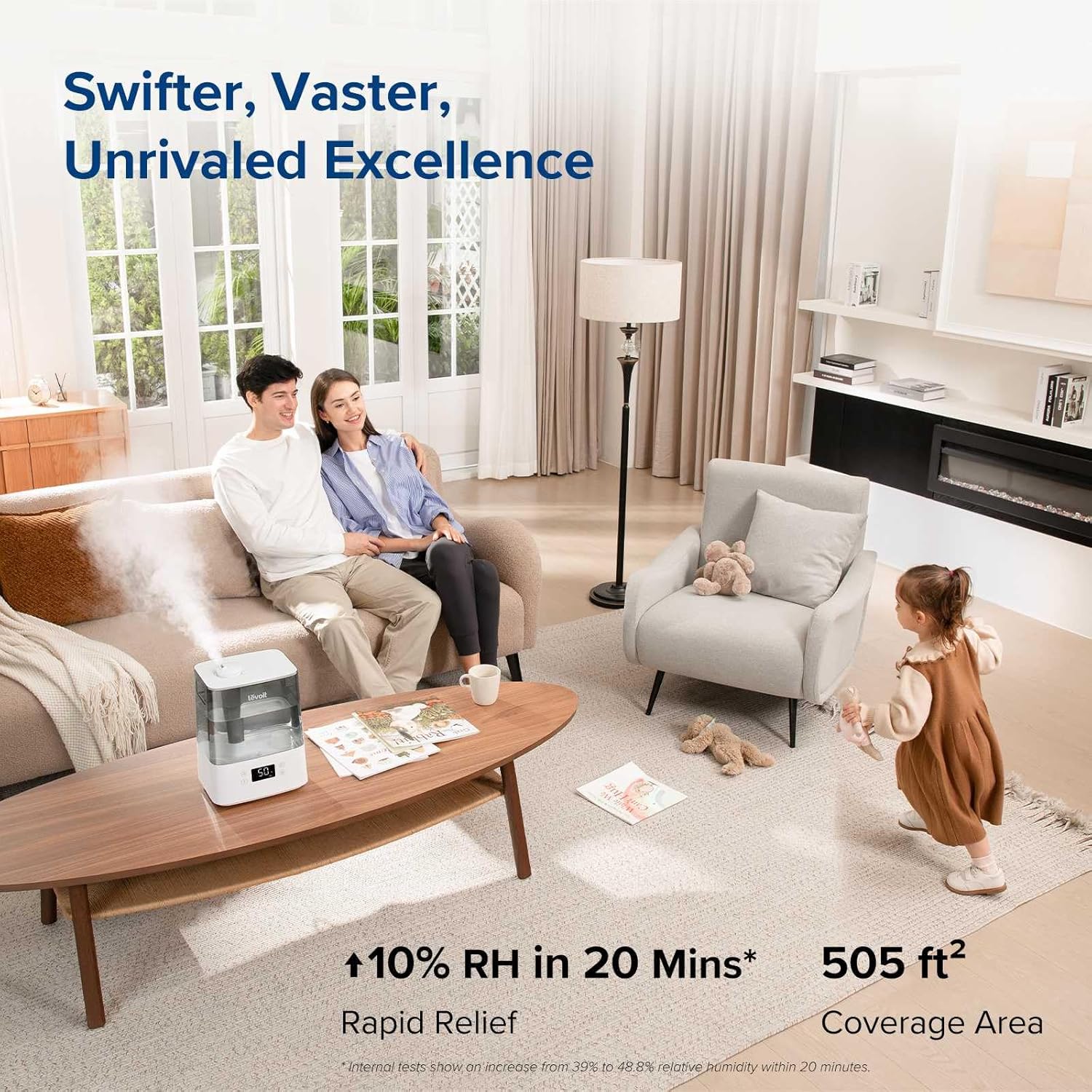 Smart Humidifiers for Bedroom Large Room Home,(6L) Cool Mist Top Fill Essential Oil Diffuser for Baby & Plants,Smart App & Voice Control, Rapid Humidification & Auto Mode-Quiet Sleep Mode, Gray
