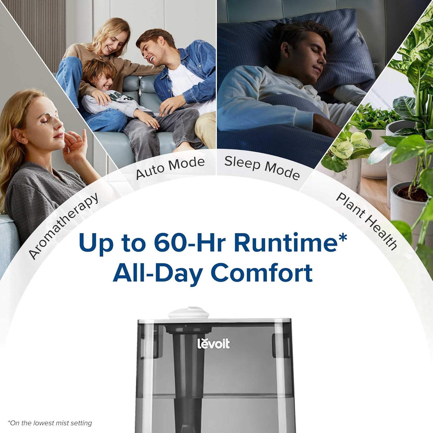 Smart Humidifiers for Bedroom Large Room Home,(6L) Cool Mist Top Fill Essential Oil Diffuser for Baby & Plants,Smart App & Voice Control, Rapid Humidification & Auto Mode-Quiet Sleep Mode, Gray